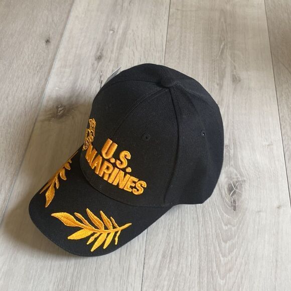 Marines Baseball Cap USAAmerican Flag Embroidered Washed Cotton Sunhat Black New - Picture 6 of 10